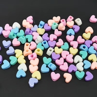 100 perles en acrylique en forme de grand cœur à grand trou, perles lâches pour la fabrication de bijoux, bracelets, colliers, boucles d'oreilles, porte-clés