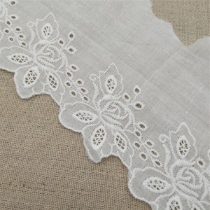 Accessoires de couture de luxe fantaisie en dentelle 100% coton, motif floral brodé, soluble à l'eau, appliqué - Product Image 2