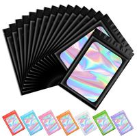 Sacs à fermeture éclair holographiques multicolores en feuille de Mylar auto-scellants pour bijoux, petits articles, emballage cadeau, rangement