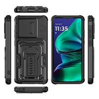 Étui robuste avec cache-objectif coulissant compatible avec iPhone 18 Pro Max, béquille invisible, coque antichoc blindée