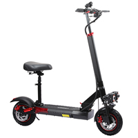 Siyah Katlanabilir Elektrikli Scooter 48V 15.6Ah Lityum Pil 1200W 10 İnç Arazi Tipi E-Scooter