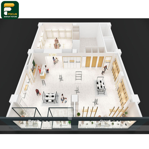 High End Apparel Boutique Display Cabinet Clothing Rack <b>Wall</b> Shelf Reception Counter Lighting Fixture - Product Image 6