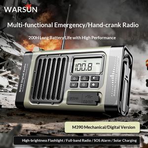 WARSUN M390 Rampenpreventie Handbediende Generator Radio Noodverlichting Zaklamp Verlichting Zonne-energie Overlevingsuitrusting - Product Image 2