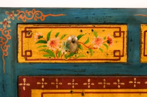 Mobile TV Credenza Antica Cinese in Legno Massello, Verniciata Eco-Compatibile, Multifunzionale per Ingresso, Cucina e Uso Alberghiero - Product Image 3