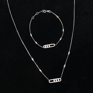 Conjunto de Joyería Fina Aazuo, Oro Sólido de 18K, Diamante Natural de 0.26ct, Pulsera y Collar de Hada, Gran Venta, Regalo para Mujer, Cumpleaños, Fiesta, Boda - Product Image 4