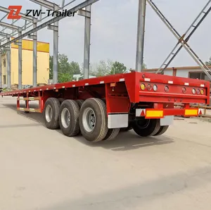 ZW Group tri-essieux 40FT Container Trailer Nouveau conteneur camion remorque à plat Semi-remorque pour le Mozambique