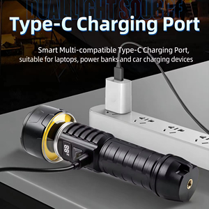 Linterna LED Táctica de Plástico, Linterna de Mano para Exteriores con Carga Tipo-C, Linternas para Camping - Product Image 3