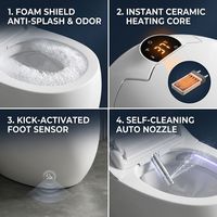 WC intelligent en céramique en forme d'œuf, à poser au sol, avec fonction automatique, pour salle de bain