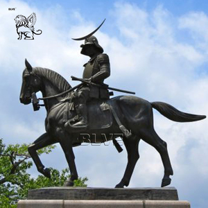 <span class=keywords><strong>Statue</strong></span> de samouraï japonais en bronze et cuivre, grande taille, pour décoration extérieure, avec sculpture de cheval, célèbre et de grande taille. - Product Image 3