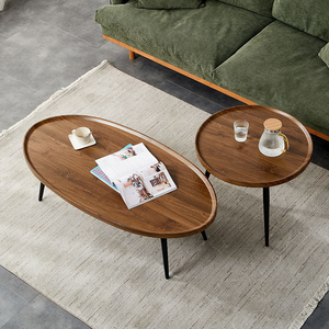 Mesa de Centro Redonda Pequeña de Madera para Sala de Estar - Diseño Moderno de Lujo Ligero, Duradera y Fácil de Limpiar, Muebles para el Hogar - Product Image 1