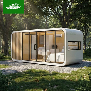 Tiny House - Cabane portable élégante <span class=keywords><strong>de</strong></span> style Apple Pod pour espaces extérieurs - Cabane modulaire Apple Pod pour hébergement en station balnéaire - Product Image 1
