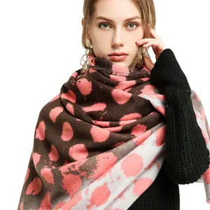 multifunctional polka dots printed lady two toned long scarf hijab shawls
