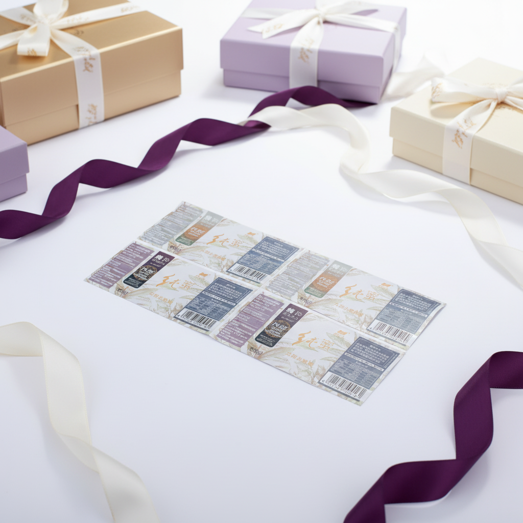 Custom Luxury Holographic Waterproof Recyclable Vinyl Adhesive Labels for Cake Candy Food Packaging