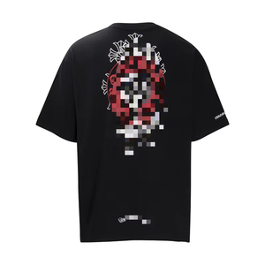 T-Shirt Unisex a Maniche Corte <span class=keywords><strong>in</strong></span> <span class=keywords><strong>Cotone</strong></span> 100% con Stampa Serigrafica di Cuori Cromati ad Alta Grammatura 240g, Stile Hip Hop, Vendita all'Ingrosso - Product Image 5