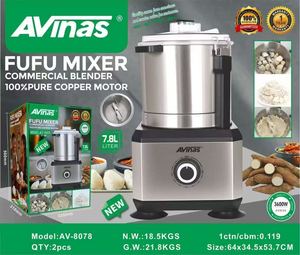 Hachoir à Aliments Commercial Avinas 3600W 7.8L, Mixeur Fufu et Pilon à Igname, Moteur Robuste en Cuivre Pur pour Usage Domestique en Afrique - Product Image 3
