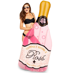 Galleggiante Gonfiabile Personalizzato a Forma <span class=keywords><strong>di</strong></span> Bottiglia <span class=keywords><strong>di</strong></span> <span class=keywords><strong>Rosa</strong></span> in PVC Ecologico, Colore e Logo Personalizzabili, Dimensioni Personalizzate, per Adulti, Spiaggia Estiva e Nuoto - Product Image 2