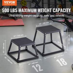 12 Inch Steel Plyometric Jump Box with Anti-Slip Surface for Gym <b>Strength</b> <b>Training</b> by DB Wholesale - Product Image 3