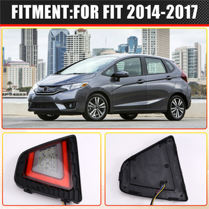 2PCS สำหรับฮอนด้าแจ๊สฟิต 2014 2015 2016 2017 มัลติฟังก์ชั่นรถ LED ไฟตัดหมอกด้านหลังไฟเบรคไฟเลี้ยวไฟย้อนกลับ - Product Image 1