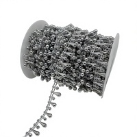 Ruban de perles goutte d'eau pour la décoration de vêtements, vente en gros, décoration artisanale, blanc, bobine de 15 m, accessoire de mariage élégant