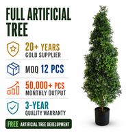 Arbre de cyprès artificiel en gros, fausse plante de cèdre, topiaire multi-troncs, plantes vertes persistantes pour intérieur et extérieur, fournitures pour hôtels et bureaux