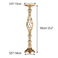 Vase court de luxe doré, support à fleurs, nouvelles décorations de mariage - Centre de table élégant en or pour mariages