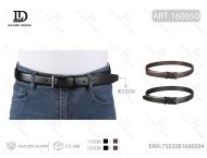 Cintura da uomo 3,5 cm con fibbia girevole in lega, stile casual, finitura placcata - Product Image 1
