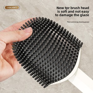Cepillo de inodoro de nuevo estilo, herramienta de limpieza montada en la pared para baños domésticos, <span class=keywords><strong>estropajo</strong></span> de silicona con <span class=keywords><strong>mango</strong></span> de plástico PP para limpieza profunda - Product Image 2