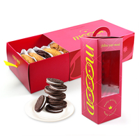 Boîte à biscuits en carton avec LOGO personnalisé et fenêtre en PVC Boîte d'emballage en papier à tiroir pour dessert beignet de boulangerie