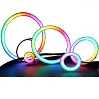 Anneau lumineux RGB COB 5V WS2812B avec IC intégré, pleine couleur, contrôle individuel, carte circulaire, CRI 90, dimmable