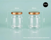 Bouteille en verre vide pour nid d'oiseau 25ml 35ml 40ml 60ml 75ml, en gros, pour huile de coco et confiture