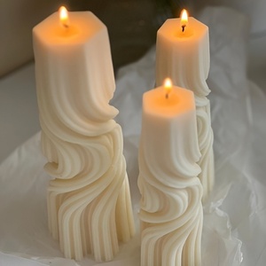 แม่พิมพ์เทียนซิลิโคนรูปทรงเรขาคณิตลายคลื่นสร้างสรรค์ สำหรับทำเทียนหอมตกแต่งบ้าน ของที่ระลึก DIY ใช้ซ้ำได้ ปลอดภัยสำหรับเตาอบ - Product Image 3