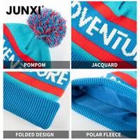 Gorro térmico con pompón, gorro de invierno cálido personalizado para adultos, gorro grueso de punto, forro polar, Unisex, informal, resistente al frío para exteriores