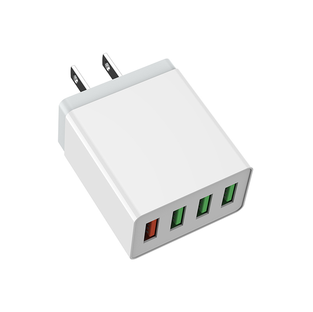QiNeng Electric Fast Charger 4-USB Ports QC3.0 10W OTP OVP Wall Charger 1-Year Warranty US/EU/AU/IN/KR/UK Plug White/Black