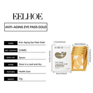 Masque pour les yeux en or pur 24 carats, 5 pièces, étiquette privée OEM, hydratant naturel, éclaircissant, raffermissant, anti-cernes - Product Image 2