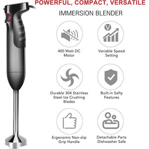 DB ICucina Mélangeur à main à immersion 4-en-1 pour usage domestique Vitesse variable Chauffage à faible bruit Broyage de la glace UK Solaire/Batterie - Product Image 3