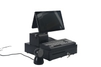 Système EPOS caissier Windows POS double écran 15.6 avec imprimante et scanner pour caisse enregistreuse POS