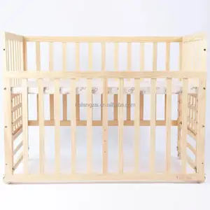 Juego de cama de madera patentado de fábrica para bebé, mosquitera, valla, cuna