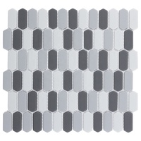 Mosaïque de verre recyclé hexagonale blanche, couleurs mélangées, pour crédence