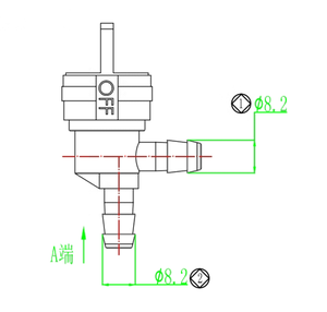 Пластиковый впускной/выключающий топливный кран 1/4 "на входе/выходе B & S 494768 697947 топливный запорный клапан серии - Product Image 3