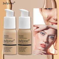Fond de teint liquide longue tenue Julystar Soft Matte, contrôle du sébum, léger, fini naturellement impeccable, couvrance totale, waterproof, base de maquillage pour le visage