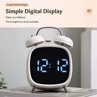 Jam Alarm LED Digital Siap Kirim Dengan Tampilan Suhu dan Kelembapan, Lampu Malam Bertenaga USB, Jam Meja untuk Anak-Anak dan Asrama