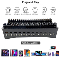 JYWD Android Phone Transfer Hub Docking Station Cooling Bracket USB Pengisian Sinkron Multi Port Hitam