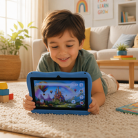 Tablette pour enfants de 7 pouces, 4 Go de RAM, 32 Go de stockage, design animal, apprentissage éducatif, tablette Android, tablette pour enfant