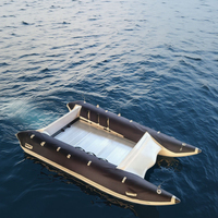 Bateau pneumatique à double coque pour 2 personnes, robuste, léger, résistant à l'usure, en PVC, bateau écologique noir pour patrouille sur lac et rivière