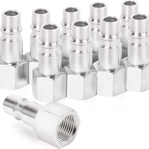 Raccord rapide pneumatique américain 3/8 NPT, tête mâle nickelée avec filetage externe, embout pour milieu d'air comprimé - Product Image 2