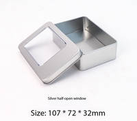 Boîte rectangulaire en fer blanc 107*72*32mm avec fenêtre, écologique, recyclable, personnalisable pour chocolat, chewing-gum, gâteau, mariage