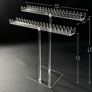 Boîte de rangement pour colliers en acrylique, support transparent pour colliers, boîte de rangement pour <span class=keywords><strong>bijoux</strong></span>, <span class=keywords><strong>présentoir</strong></span> avec crochets double face - Product Image 3