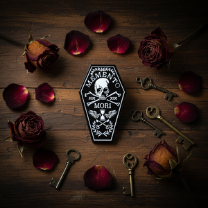 Broche en émail en forme de cercueil squelette, rétro, noir et blanc, sourire de la mort, squelette <span class=keywords><strong>d</strong></span>'<span class=keywords><strong>horreur</strong></span>, broche pour vêtements, badge en métal punk, cadeau, bijoux - Product Image 2