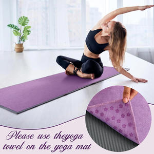 Couverture de yoga en microfibre douce super absorbante, tapis de yoga chaud antidérapant avec points de maintien pour le Pilates, la remise en forme et l'entraînement - Product Image 6