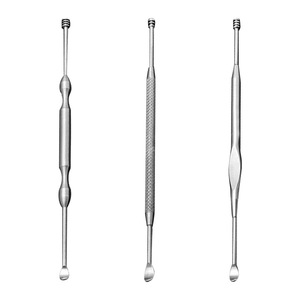 Stainless Steel Dual Purpose Ear Pick DoubleEnded Ear Cleaning <b>Tool</b> For Ear Wax Removal Silver LSE019 - Product Image 2